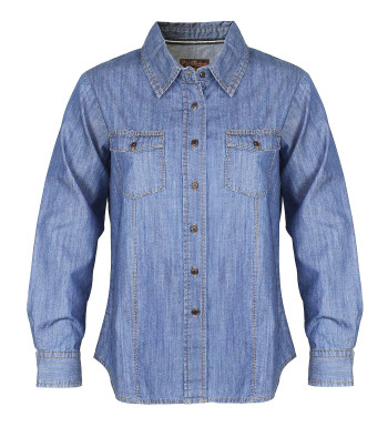 Chemise femme MAYFLOWER LERIDA1 bleu denim coton