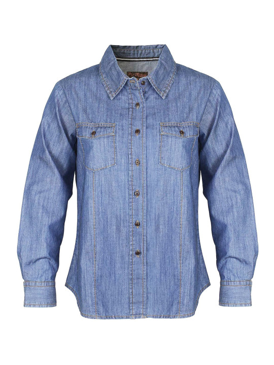 Chemise femme MAYFLOWER LERIDA1 bleu denim coton
