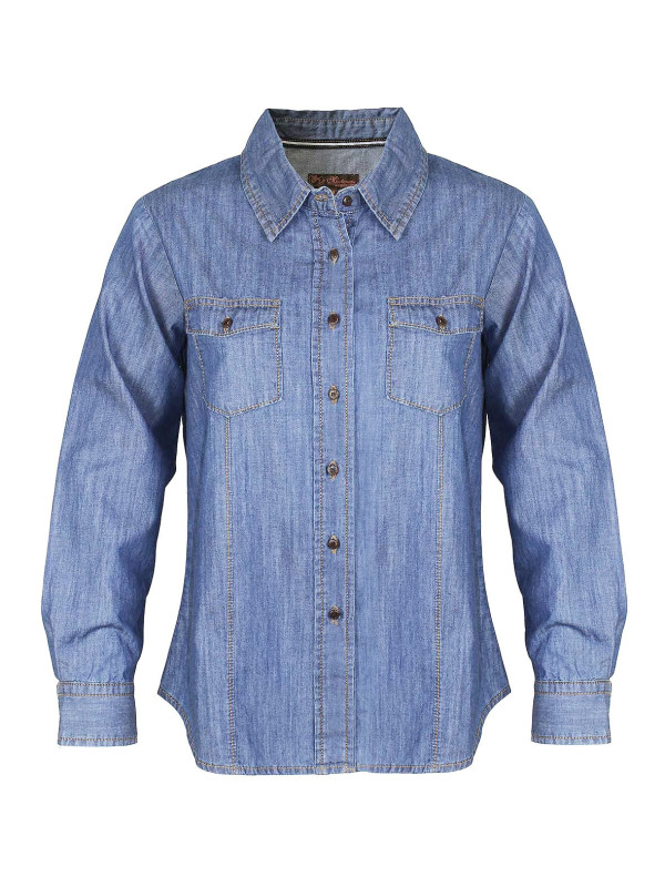Chemise femme MAYFLOWER LERIDA1 bleu denim coton