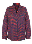 Chemisier motif marine/rouge femme – Viscose, poches, manches modulables
