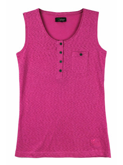 Débardeur sangria coton femme – Patte boutonnée, boutons coconut