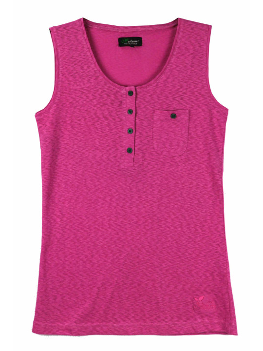 Débardeur sangria coton femme – Patte boutonnée, boutons coconut