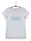 Tee-shirt blanc/bleu LUCINDA3 col rond sérigraphie nature