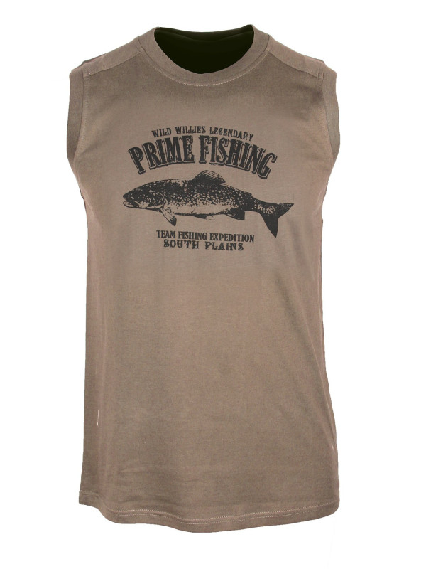 Tee-shirt homme coton marron motif poisson – LY0598C
