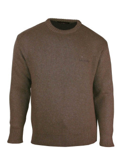 Pull Ras du Cou Homme LEDERTYS – Maille Perlée Marron Chaleur  LY0704M