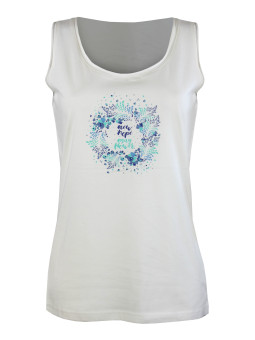 Débardeur blanc coton femme – Sérigraphie devant tendance