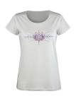Tee-shirt blanc M3123A col rond sérigraphie coton femme