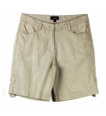 Short détente beige MAGO1 – Coton/lin, longueur réglable