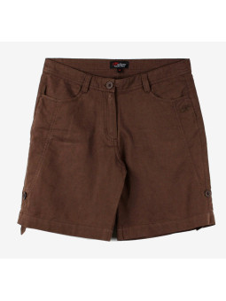Short détente brun MAGO2 femme – Coton/lin, longueur réglable