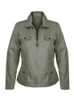 Veste femme kaki MANGA1 : coton, zipper, poches à boutons