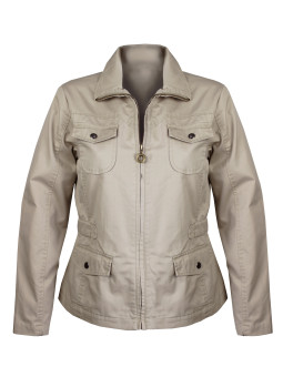 Veste femme beige coton MANGA2 – Praticité & style moderne