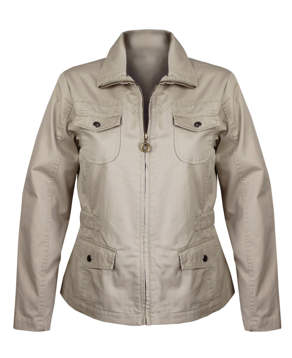 Veste femme beige coton MANGA2 – Praticité & style moderne