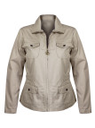 Veste femme beige coton MANGA2 – Praticité & style moderne