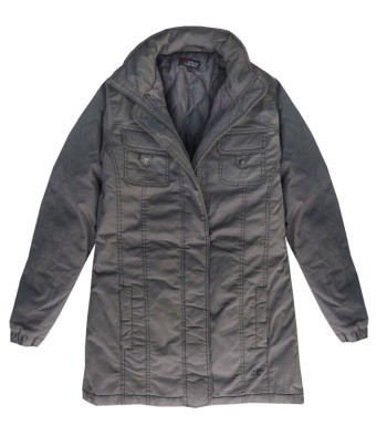 Manteau femme gris – Zippé, poches rabats, style moderne