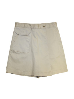Jupe-short beige femme – Coton stretch, poches, short intégré