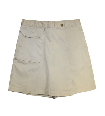 Jupe-short beige femme – Coton stretch, poches, short intégré