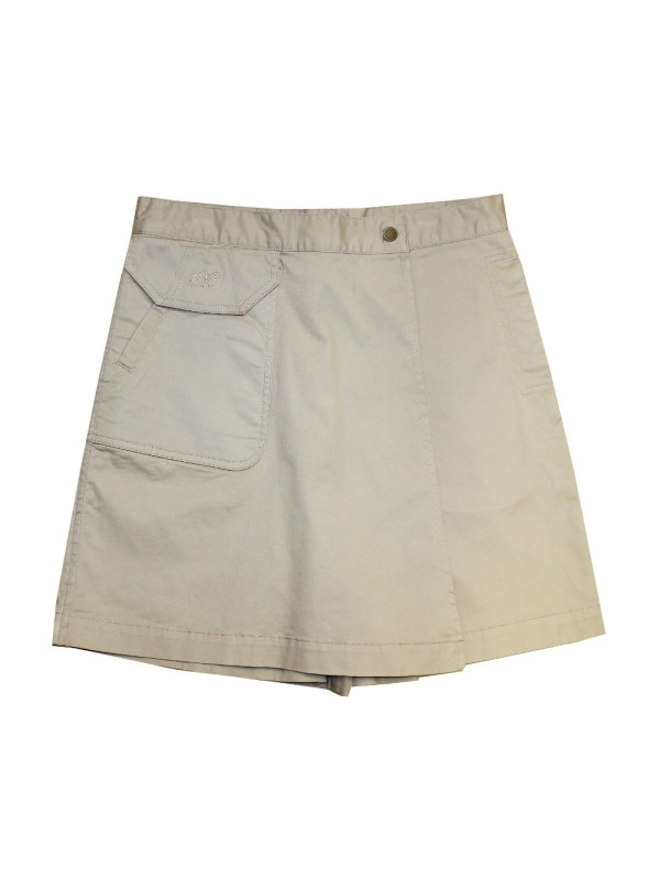 Jupe-short beige femme – Coton stretch, poches, short intégré