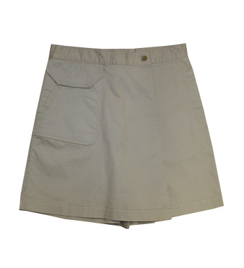 Jupe-short kaki clair femme – Short intégré, coton stretch