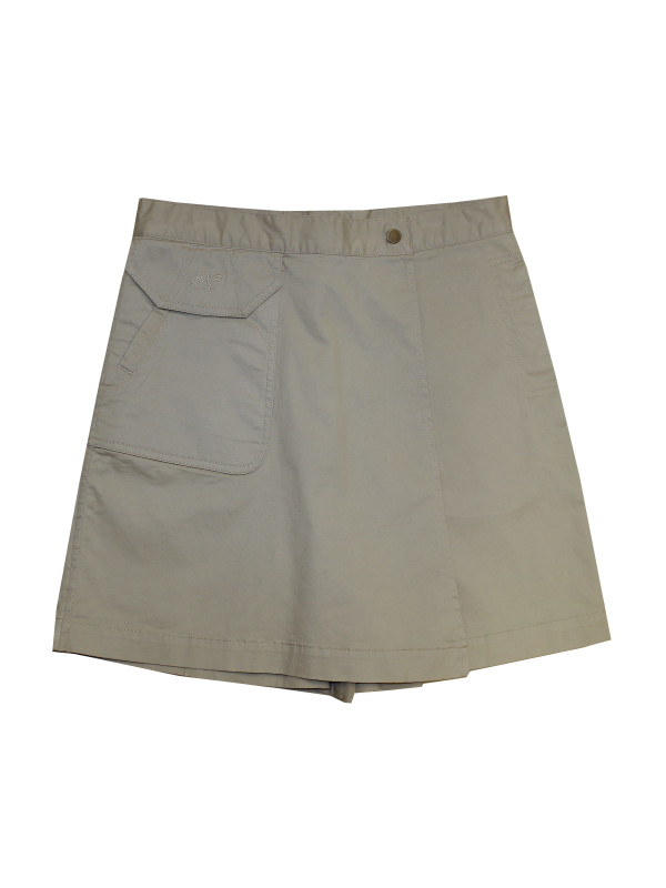 Jupe-short kaki clair femme – Short intégré, coton stretch