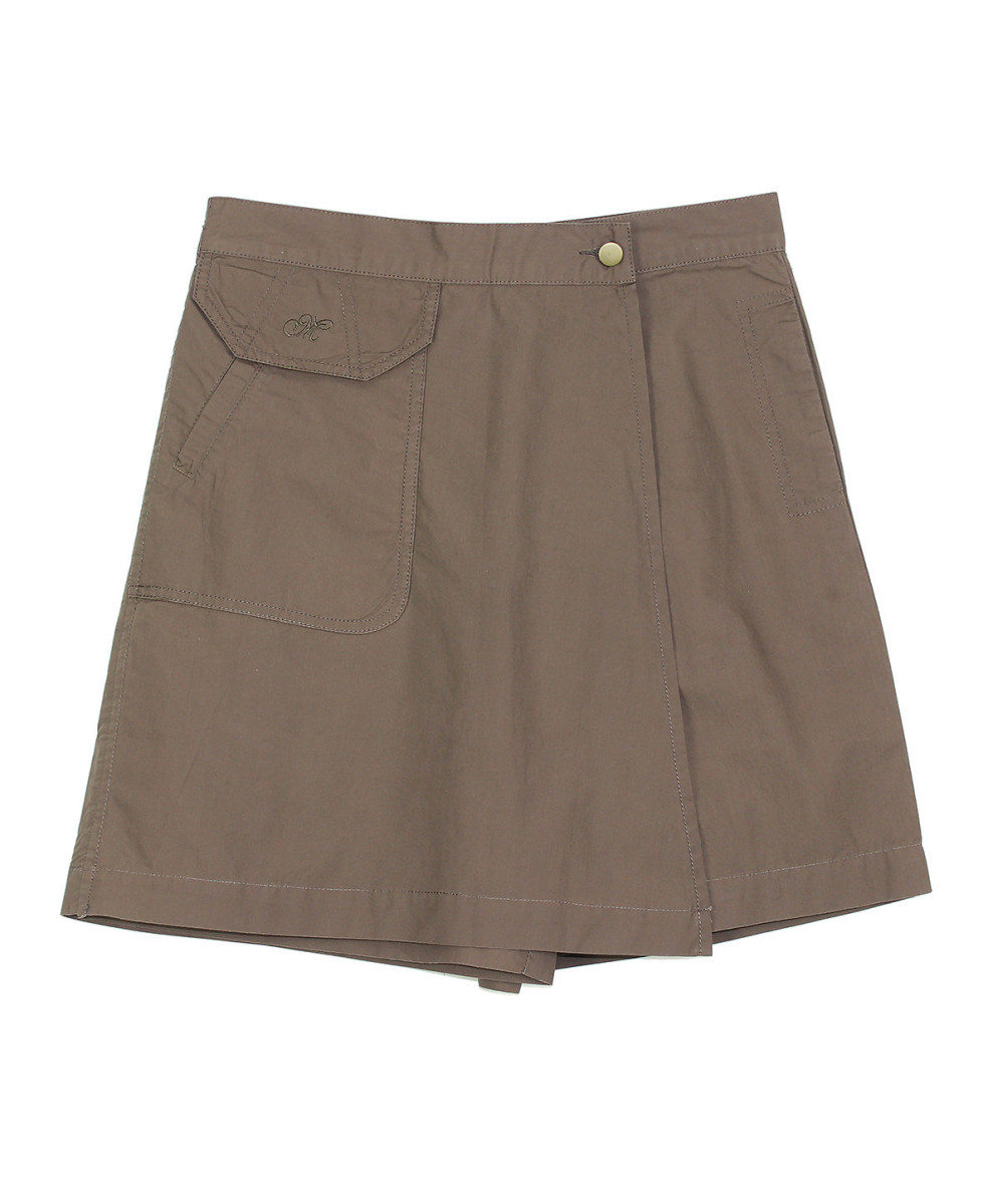 Jupe-short noisette coton femme – Style chic, poches pratiques