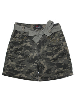 Short camouflage femme MAXI1 – Coton, ceinture fantaisie