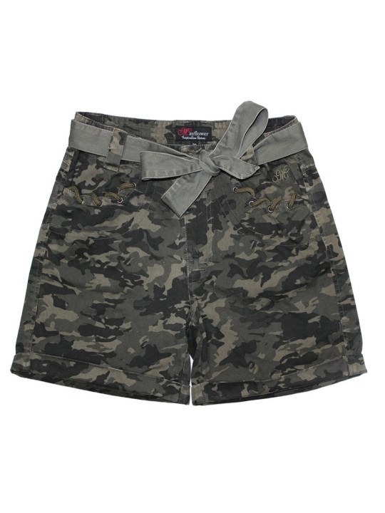 Short camouflage femme MAXI1 – Coton, ceinture fantaisie