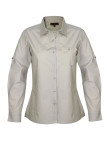 Chemisier beige rando femme – Coton, manches longues, boutons bois