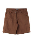 Short détente lin brun MINDY2 – Longueur réglable, 4 poches
