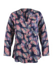 Chemisier imprimé rose/bleu femme – Viscose, manches longues