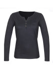 Tee-shirt NABAB4 noir col tunisien jersey coton femme