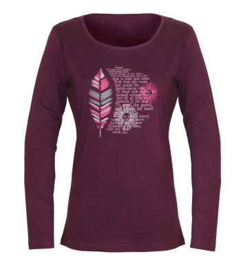 Tee-shirt NACHO2 violet col rond sérigraphie femme