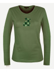 Tee-shirt NAMUR3 vert olive col rond sérigraphie femme