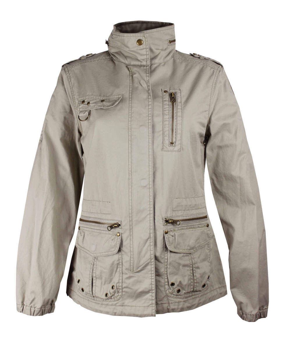 Veste saharienne femme beige – Pratique, chic, 100% coton