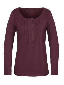 Tee-shirt NANNY1 violet col rond boutons manches modulables femme