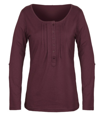 Tee-shirt NANNY1 violet col rond boutons manches modulables femme