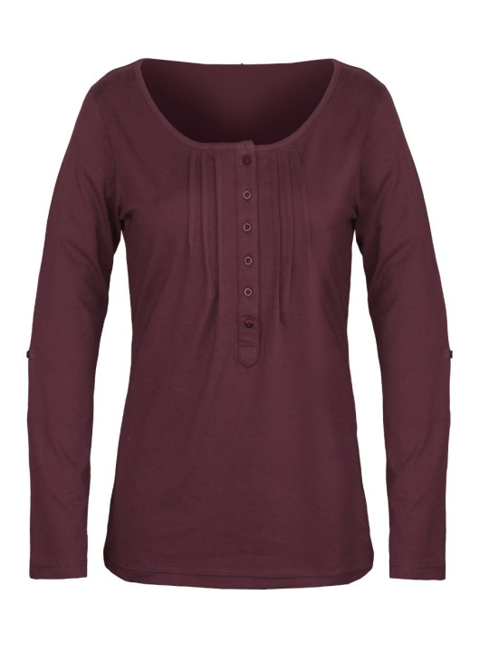 Tee-shirt NANNY1 violet col rond boutons manches modulables femme