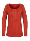 Tee-shirt NANNY2 orange col boutonné manches retroussables femme
