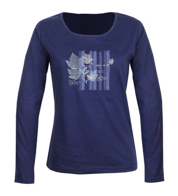 Tee-shirt NAVY2 marine col rond sérigraphie coton femme