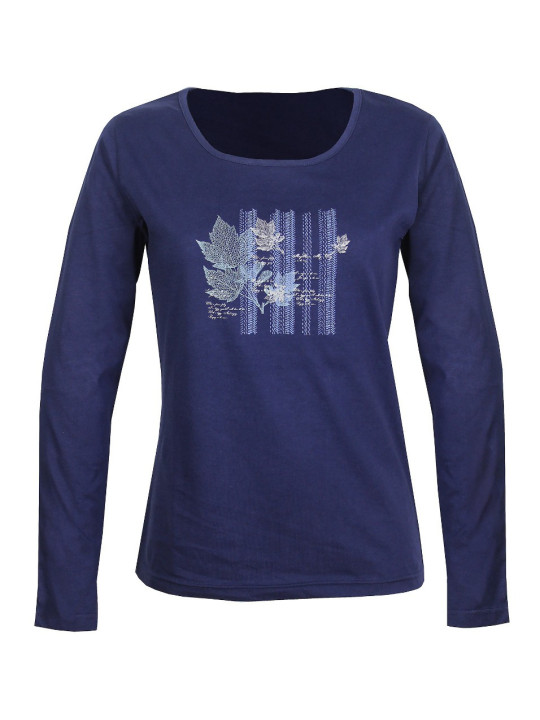 Tee-shirt NAVY2 marine col rond sérigraphie coton femme