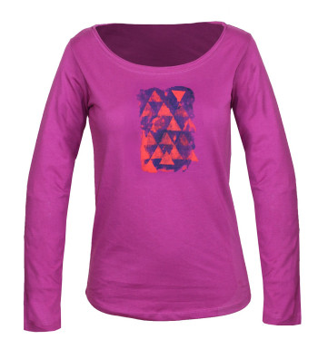 Tee-shirt NEON1 fushia col U sérigraphie coton femme