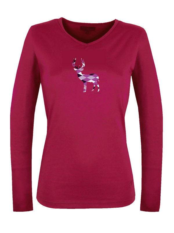 Tee shirt femme col V purple coton – Sérigraphie tendance