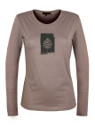 Tee shirt femme orange manches longues coton – Style sérigraphié