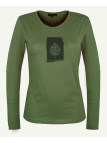 Tee shirt femme olive manches longues coton – Sérigraphie tendance