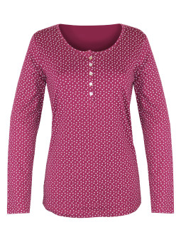 Tee-shirt femme fuchsia imprimé – Col rond, coupe confortable