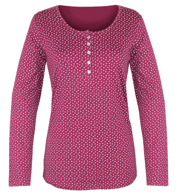 Tee-shirt femme fuchsia imprimé – Col rond, coupe confortable