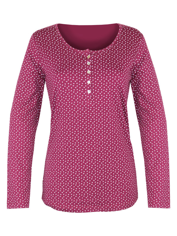 Tee-shirt femme fuchsia imprimé – Col rond, coupe confortable