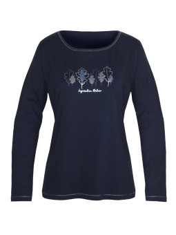 Tee-shirt femme marine Lurex – Maille jersey & effet mylar