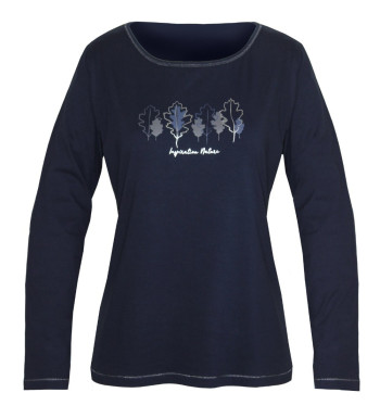 Tee-shirt femme marine Lurex – Maille jersey & effet mylar