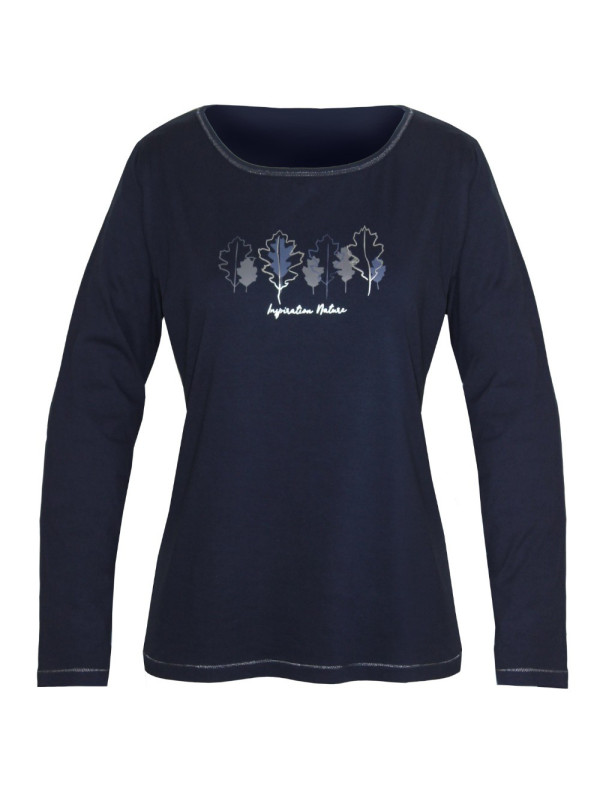 Tee-shirt femme marine Lurex – Maille jersey & effet mylar