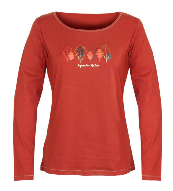 Tee-shirt femme orange Lurex – Maille jersey & sérigraphie chic